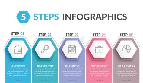 5 Steps Infographics Stock Vector Illustration Of Abstract 115853254