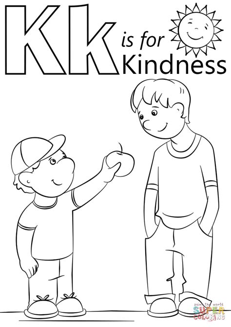 Get crafts, coloring pages, lessons, and more! Letter K is for Kindness coloring page | Free Printable ...