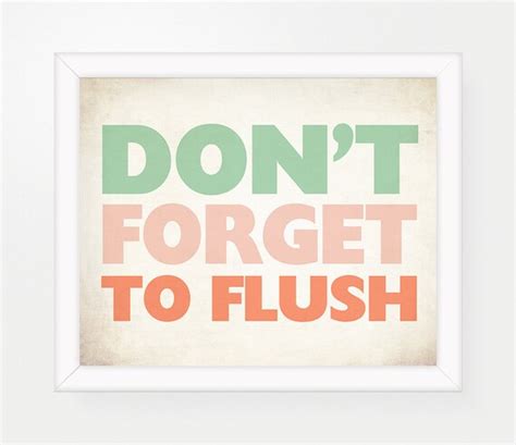 Bathroom Art Typography Print Dont Forget To Flush By Privyprints