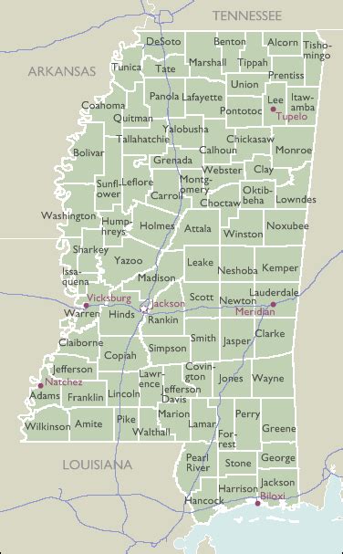 County Zip Code Maps Of Mississippi Deliverymaps