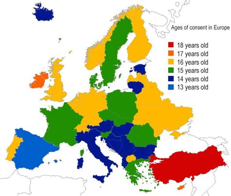 Age Of Consent In European Countries More Age Of Maps On The Web
