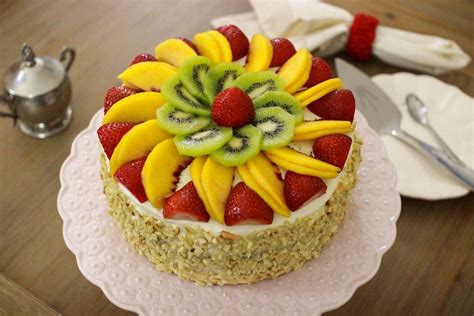 Choose from a wide range of similar scenes. Fluffy Honey Layer Cake With Fruit and Almonds | Recipe ...