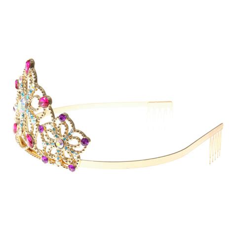 Claires Club Crystal Tiara Gold Claires Us