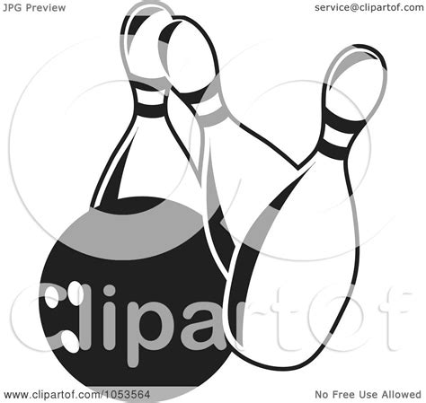 Royalty Free Clip Art Illustration Of A Black And White Bowling Ball