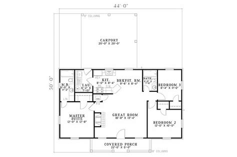 Traditional Style House Plan 3 Beds 2 Baths 1100 Sqft Plan 17 1162