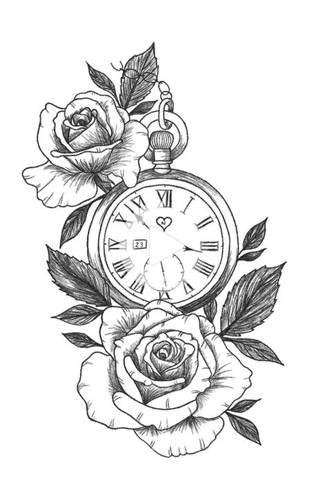 9 Pocket Watch Tattoo Stencil 2022 Tattoo Bantuanbpjs