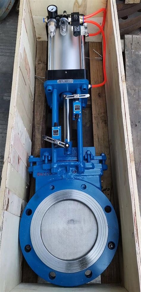 Pneumatic Cylinder Actuated Carbon Steel Knife Gate Valve Ningbo