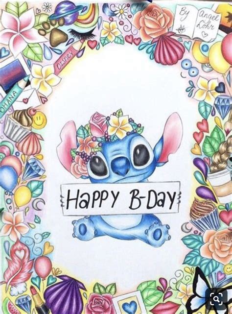 Stitch Happy Birthday Drawings Stitch Drawing Stitch Disney