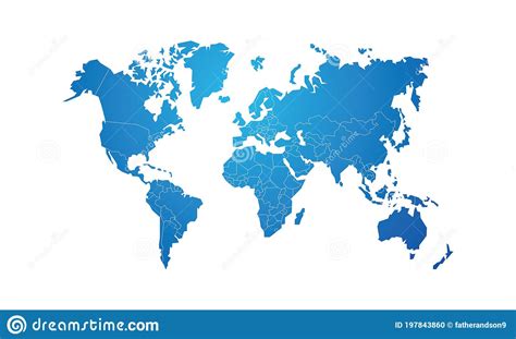 World Map With Straight Line Stock Vector Illustration Of Domain