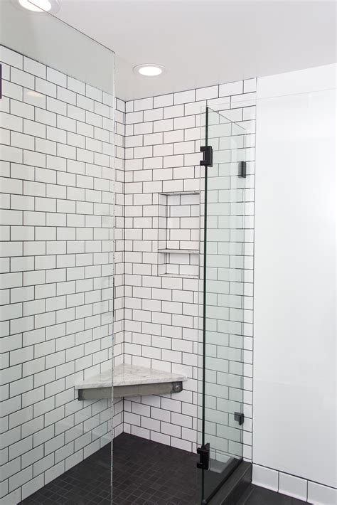 20 White Subway Tile With Charcoal Grout