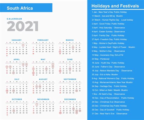 South Africa Holidays 2021 And Observances 2021
