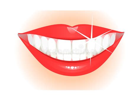 Healthy Teeth Beautiful Woman Smile Isolated On White Vector Stock