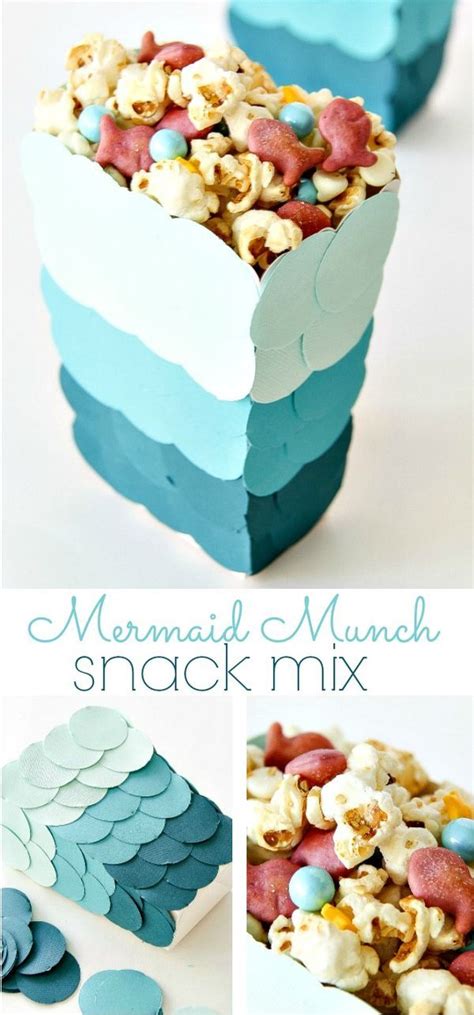 All items are available online or in party supply. Mermaid Munch Snack Mix | Wedding favors cheap, Mermaid party food, Mermaid parties