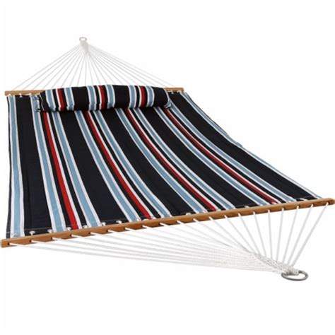Sunnydaze Large Quilted Fabric Hammock With Spreader Bars Nautical