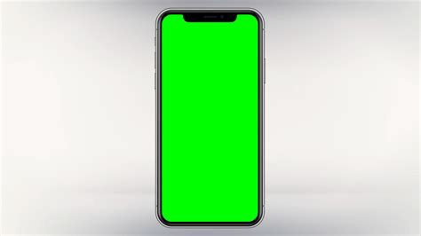 Blank Iphone X Green Screen Mobile Phone Isolated Smartphone White