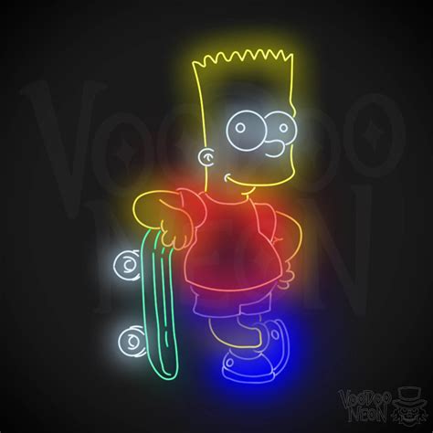 Bart Simpson Neon Sign Bart Simpson Led Wall Art Voodoo Neon®