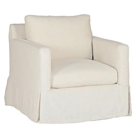 Sloped arm armchairs and accent chairs. Hayes Casual Classic Ivory Linen Slipcover Swivel Arm ...