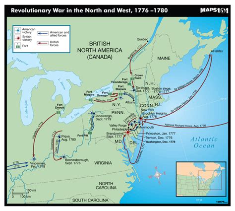 Revolutionary War In The North And West 1776 1780 Map
