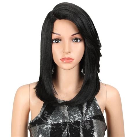16 Inch Bob Hair Synthetic Lace Front Wigs Heat Resistant Etsy