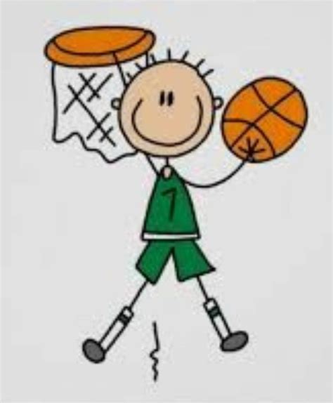 Basketball Player Stick Figure Stick Figures Kid Character Painted