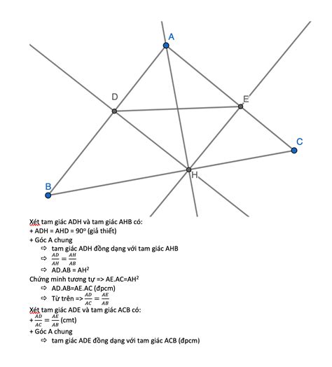 Cho tam giác ABC vuông tại A có AC AB và đường cao AH Gọi D E lần lượt là hình chiếu của H