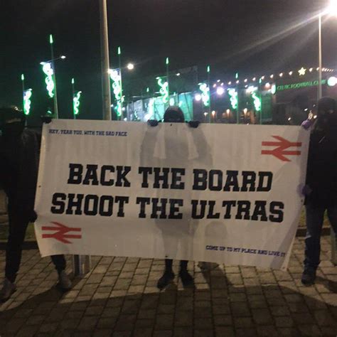 Rangers Fans Hoist Back The Board Shoot The Ultras Banner Outside