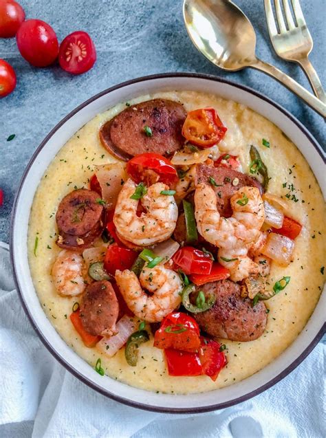 Shrimp And Grits With Andouille Sausage Balance With Jess Easy Shrimp