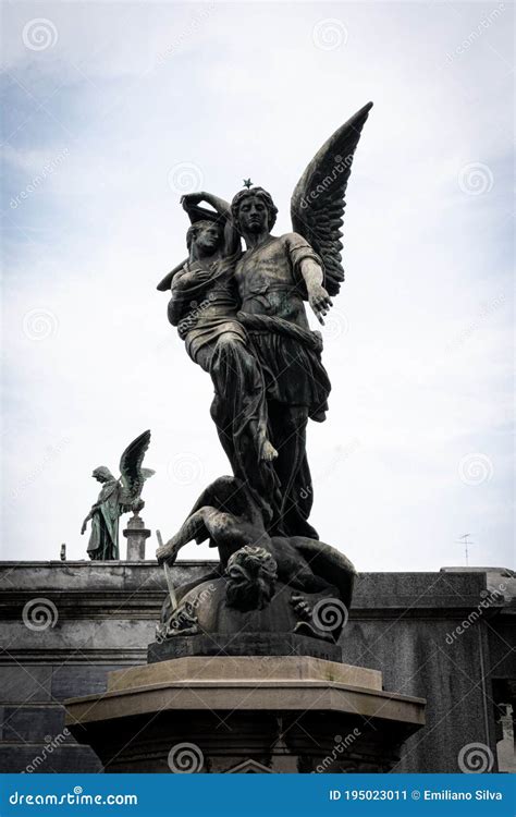 Statue Of An Angel Defeating A Demon Stock Image Image Of Displayed