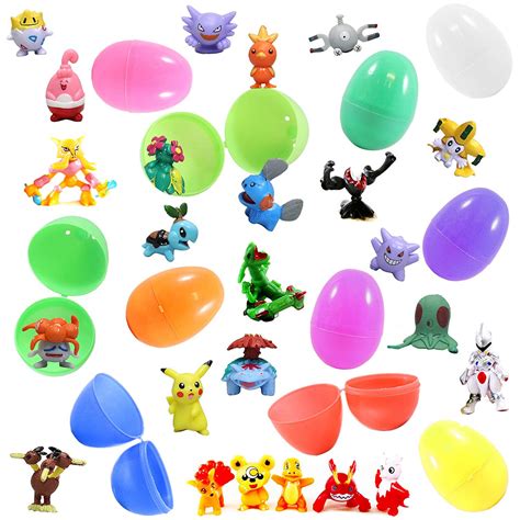24 Bright Color Easter Eggs With 24pc Inpsired Pokemon Figures