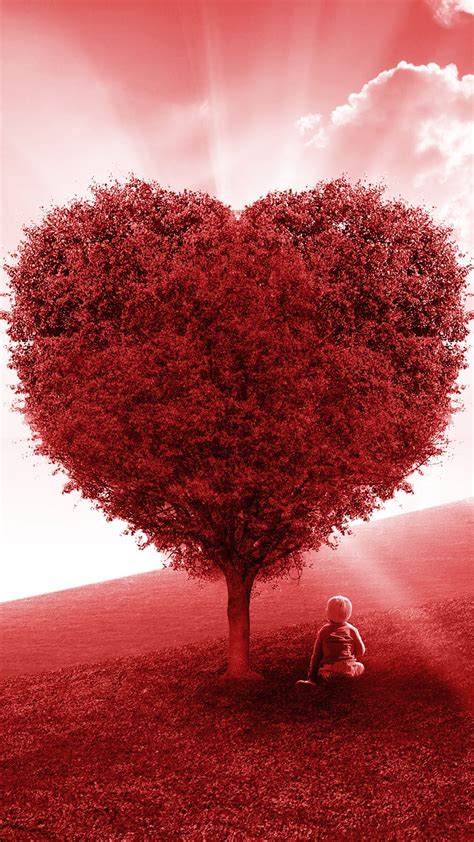 Red Love Heart Tree 4k Wallpapers Hd Wallpapers Id 25008