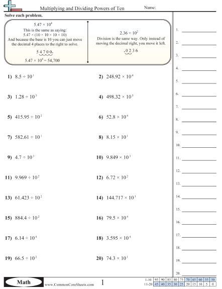 Worksheets Multiplying And Dividing By 10 Part 2 Multiplying Decimals