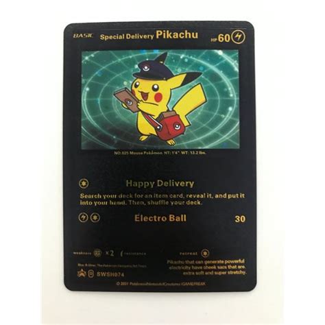 Limited Edition Pokemon Special Delivery Pikachu 60hp Black Foil Card