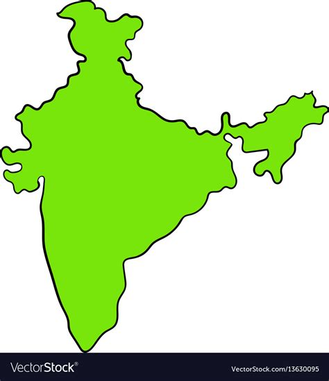 Map Of India Icon Cartoon Royalty Free Vector Image