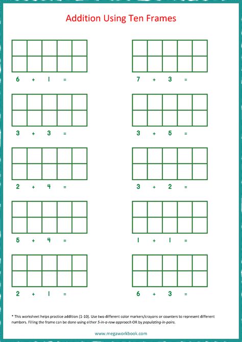 Ten Frame Worksheets Ten Frames 10 Frames Counting Addition