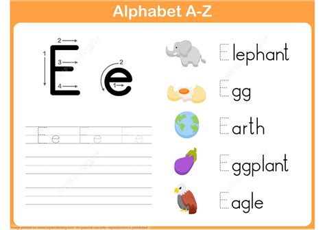 5 letter words that start with e · eager · eagle · eagre · eared · earls · early · earns · earth . Letter E Tracing Worksheet | Free Printable Puzzle Games