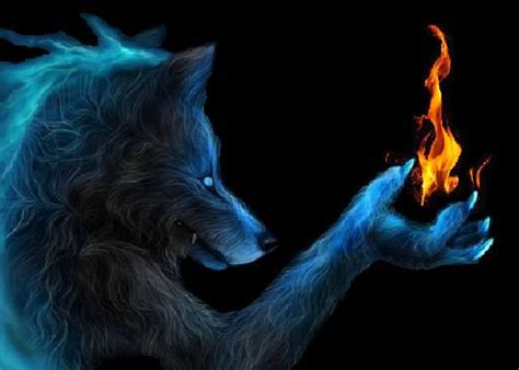 Pics For Blue Fire Wolf Flaming Wolves Pinterest Wolf