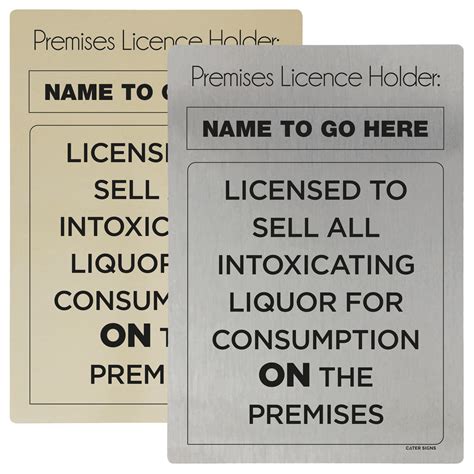 Licensed To Sell Alcohol On The Premises Licensing And Bar Notice