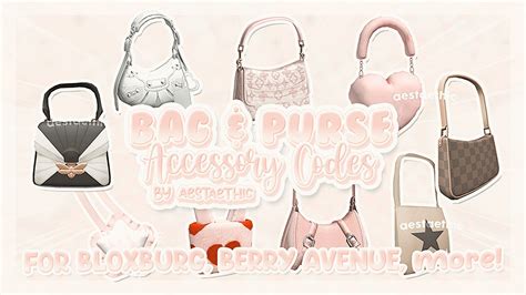 Cute Bag And Purse Codes For Bloxburg And Berry Avenue Pt 1 Roblox