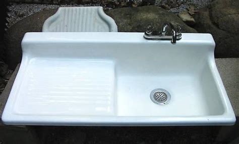Pick your style from various colors, material and designs. Original Cast Iron Farmhouse Kitchen Sink with Drainboard ...