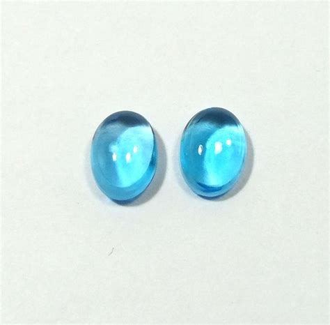 738 Cts Top Quality Natural Swiss Blue Topaz Cabochon Pair Etsy