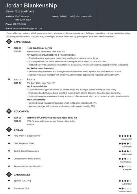 Waitress Resume Examples Skill List And How To Guide Waitress Resume Examples Proven To