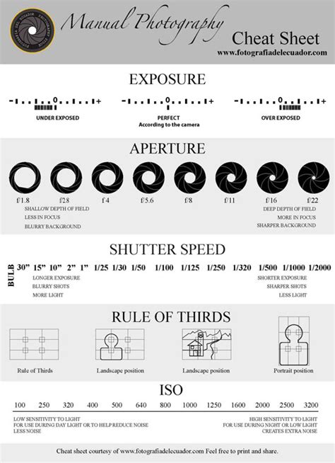 Learn Tips And Tricks From The Best Photography Cheat Sheets