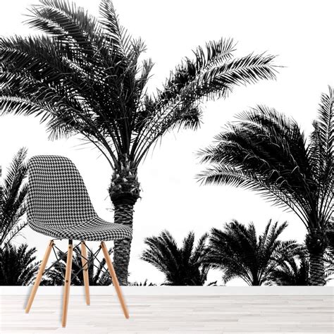 Black And White Palm Tree Wallpaper Wall Mural Black And White Photo