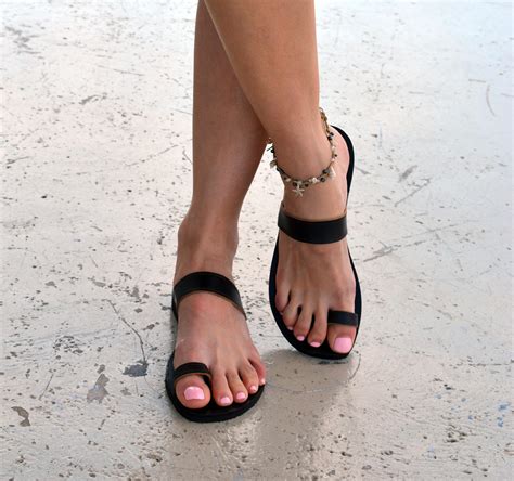 brown sandals toe ring sandals genuine leather sandals etsy