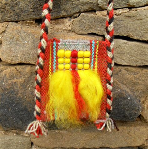 Handwoven Wool Bag Traditional Pattern Folk By Handmadewovenart