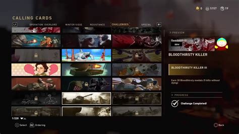 Based on the difficulty of the achievements or calling cards, the execution time will be different. Call of Duty WW2 Calling Card Glitch - YouTube