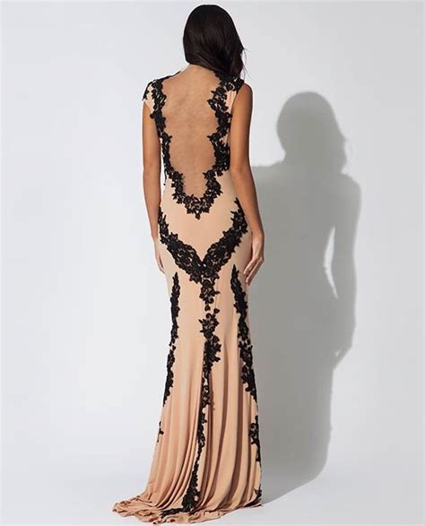 Sexy Front Cut Out Sheer Illusion Back Champagne Nude Chiffon Black