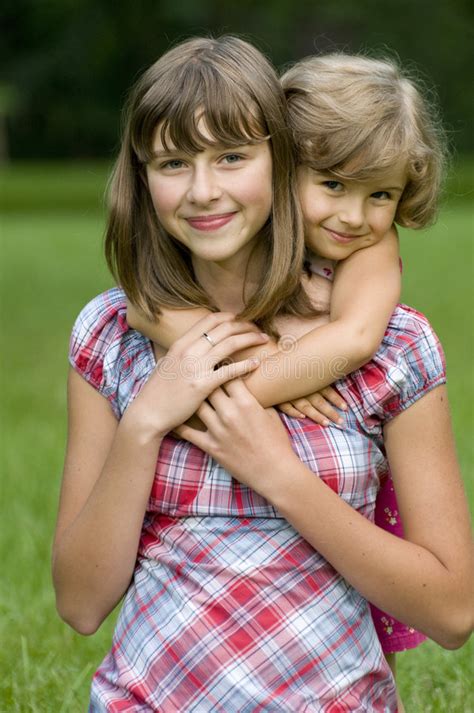 Two Girls Portrait Stock Photo Image Of Outdoors Group 5989264