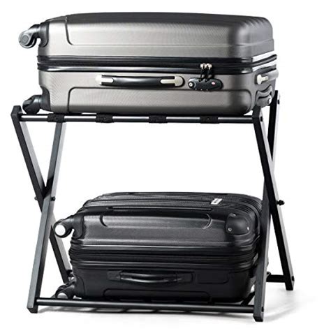 Tangkula Luggage Rack Set Of 4 Folding Metal Suitcase Luggage Stand