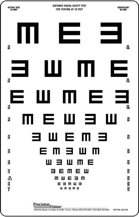 Kindergarten Eye Test Chart Precision Vision Faithwalkers East Eye